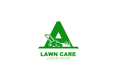 A Letter Lawn care logo template for symbol of business identity