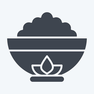 Icon Bowl. related to Chinese New Year symbol. glyph style. simple design editable. simple illustration