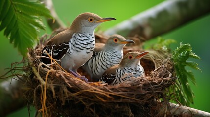 Wall Mural - baby bird in nest