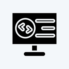 Icon Computer Programming. suitable for education symbol. glyph style. simple design editable. design template vector. simple illustration