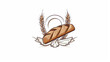 white background bread with line motif logo, Generate AI.