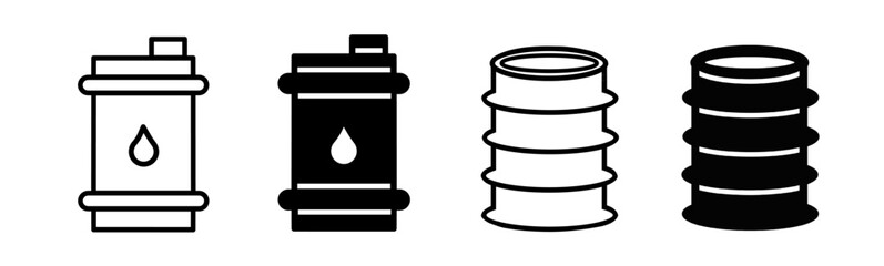 Wall Mural - black illustration graphic design oil barrel icon set. Stock vector.
