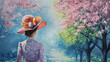 The Serene Journey, A Captivating Portrait of a Woman Strolling Along an Ethereal Path