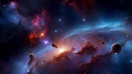 Wall Mural - Space galaxy, created with some elements made with generative AI