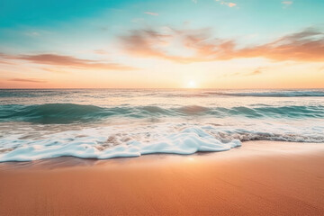 Wall Mural - Landscape sea water nature sunset sunlight beauty sky horizon beach wave