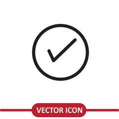 Poster - Check mark vector icon simple flat illustration on white background..eps