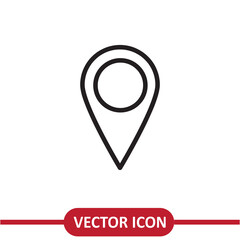 Poster - Location icon vector, map pin liner illustration on white background..eps