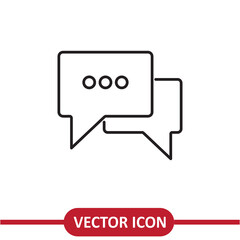 Poster - Speech bubble icon vector. Chat sign flat liner illustration on white background..eps