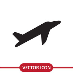 Poster - Takeoff the plane icon flat simple illustration on white background..eps