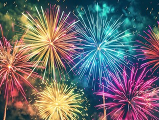 Fireworks Firework Display Finale Show Night Sky Colorful Sky New Year's Independence Day Fourth of July 4 4th Celebration Background Wallpaper Image