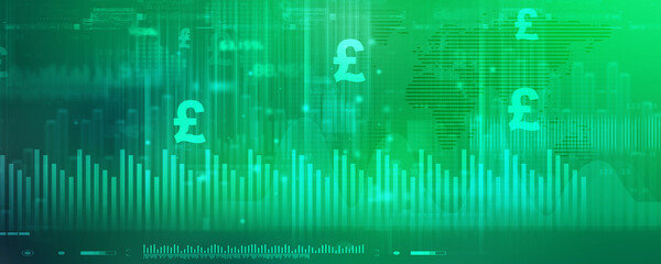Poster - 2d rendering Stock market online business concept. Graph with euro sign