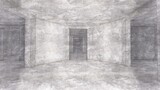 Fototapeta  - alone in the backrooms liminal space 3d render	