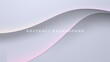 Modern abstract wavy light silver background smooth white color