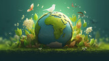 Fototapeta Sypialnia - World environment day concept ecology protection environment, environmental protection background