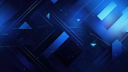 Wall Mural - abstract blue geometric shapes banner