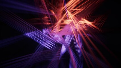 Poster - Abstract glowing neon lines background, 3d rendering.