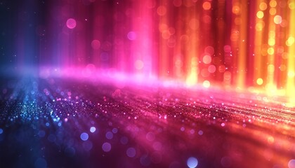 Wall Mural - Abstract glowing shiny stripes motion background. Trendy color, generative ai