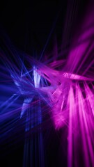 Poster - Abstract glowing neon lines background, 3d rendering.