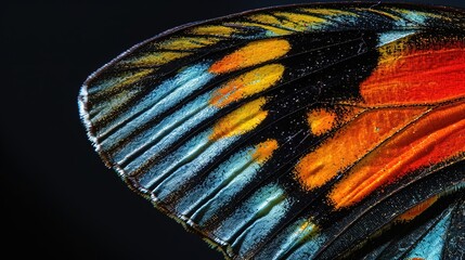 Wall Mural - Colorful Butterfly Wing Closeup