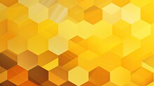 Background With Yellow Hexagons Arranged Randomly With A Kaleidoscope Effect And Color Gradient