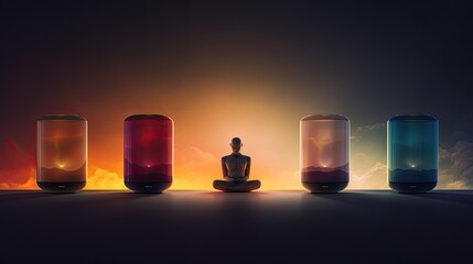 Wall Mural - voice controlled personal meditation guides solid background