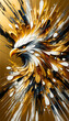 Eagle Golden Fusion of Wealth and Elegance Painting, Marbled Gold-Black Art, Fluid Abstract Art