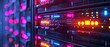 Web banner of glowing data cables transferring information inside computer server, internet connection concept,generative ai