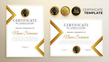 Sticker - premium certificate of academic achievement background in set