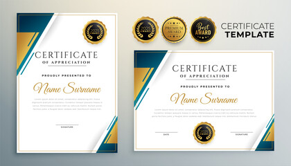 Sticker - elegant certificate of achievement template for corporate recognition or honor