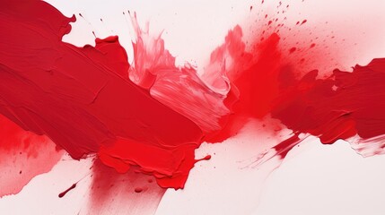 Wall Mural - expressive red acrylic paint strokes, isolated white background. artistic background for print and digital media, creative advertising campaigns, and graphic design inspirations