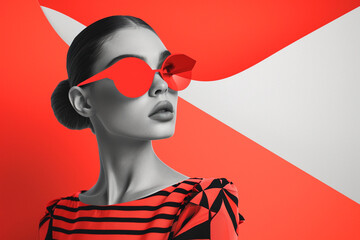 Wall Mural - 3D portrait of a high fashion woman	