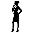 © Dream Is Power - woman in suit thinking pose vector silhouette