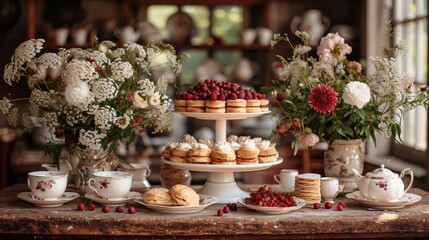 Wall Mural - Elegant High Tea Spread