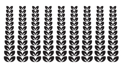 Sticker - black and white seamless pattern , plants like leaves shapes in manner leaves shapes