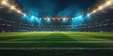 Fototapeta Sport - Fans in an abandoned soccer stadium during the nighttime, Generative AI.