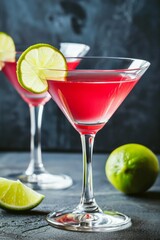 Canvas Print - Cosmopolitan cocktail with lime