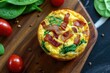 Healthy spinach and bacon low carb egg muffin.