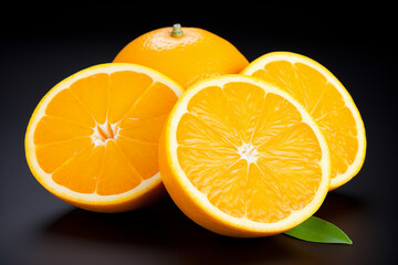 Wall Mural - Orange fruit on white background