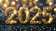 happy new year 2025 with golden 3d typography design, Happy New Year 2025, New year 2025. Premium vector design for banners, posters, 2025 Happy New Year Background Design, Generative AI