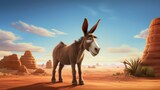 Fototapeta  - donkey in desert