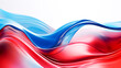 Abstract white, red and blue curved wave flow on white background illustration