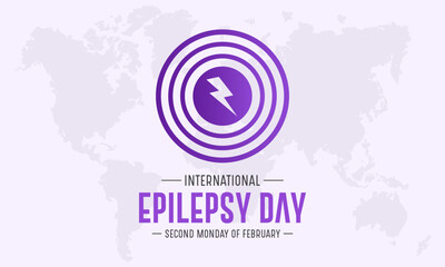 Canvas Print - International Epilepsy Day is observed every year in February 12. Vector illustration on the theme of International Epilepsy Day. Template for banner, greeting card, poster with background.