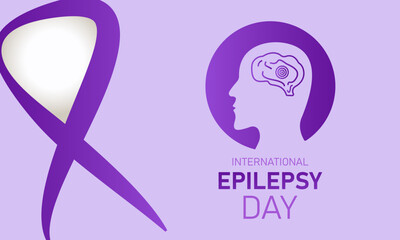 Canvas Print - International Epilepsy Day is observed every year in February 12. Vector illustration on the theme of International Epilepsy Day. Template for banner, greeting card, poster with background.