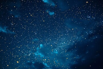 Night sky filled with stars, nebulae, and celestial bodies in blue hues.