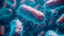 Ilustración De Virus, Bacterias Y Células Vistas Desde Un Microscopio.
