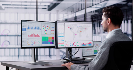 Wall Mural - Business Data Analytics Dashboard