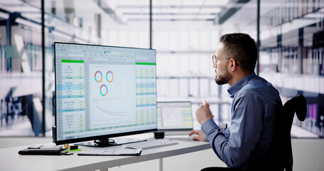 Poster - Data Analyst Man Using Spreadsheet