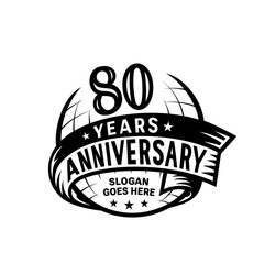 Wall Mural - 80 years anniversary design template. 80th logo. Vector and illustration. 