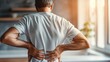 Office syndrome, Backache and Lower Back Pain Concept, A man touching his lower back at pain point, Lower back pain, Medical concept. Generative AI.