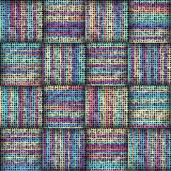 Leinwandbilder - Imitation of a texture of rough canvas. Weaving canvas texture. Seamless vector pattern.